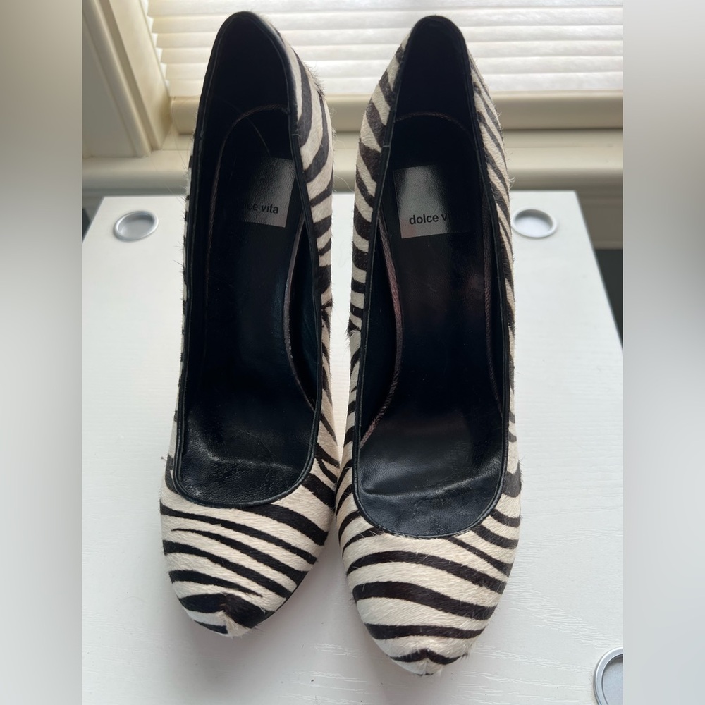 Dolce Vita Black and White Zebra Heels